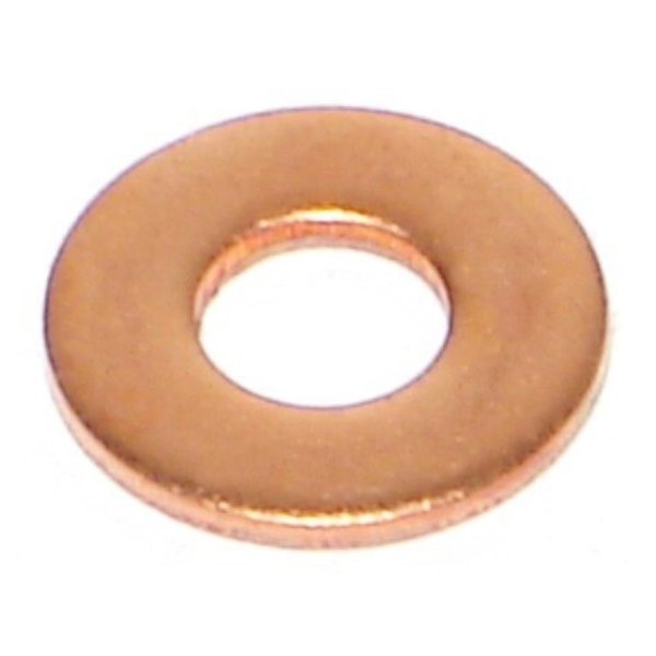 Midwest Fastener Flat Washer, Fits Bolt Size #10 , Copper 100 PK 71841